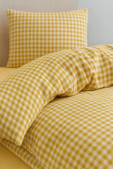 Tabu Home Ranforce Sarı Çift Kişilik Nevresim Takımı - Resim 2