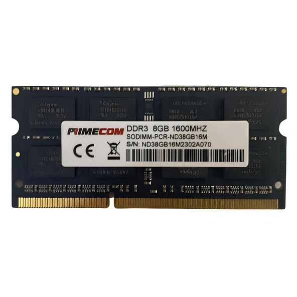 PRIMECOM PCR-ND38G16M 8GB DDR3 1600Mhz Notebook Bellek 1.35 Volt - 1