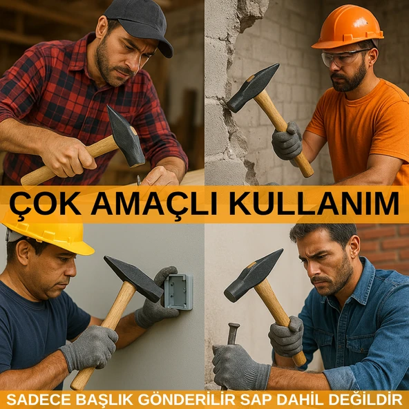 Beylini Balyoz Başlığı Çelik Uçlu Sivri Yassı Çift Taraflı Profesyonel Yıkım İnşaat Şantiye Sanayi Balyozu - 5