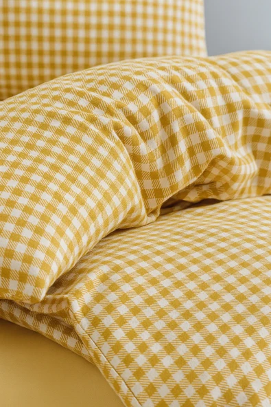 Tabu Home Ranforce Sarı Tek Kişilik Nevresim Seti - Resim 4