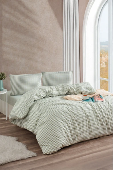 Tabu Home Ranforce Mint Çift Kişilik Nevresim Seti ürün görseli 1