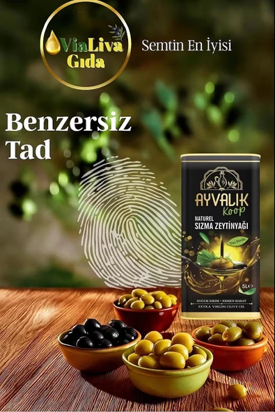 Vialiva Ayvalık Doğal Sızma Zeytinyağı 5 Litre Teneke
