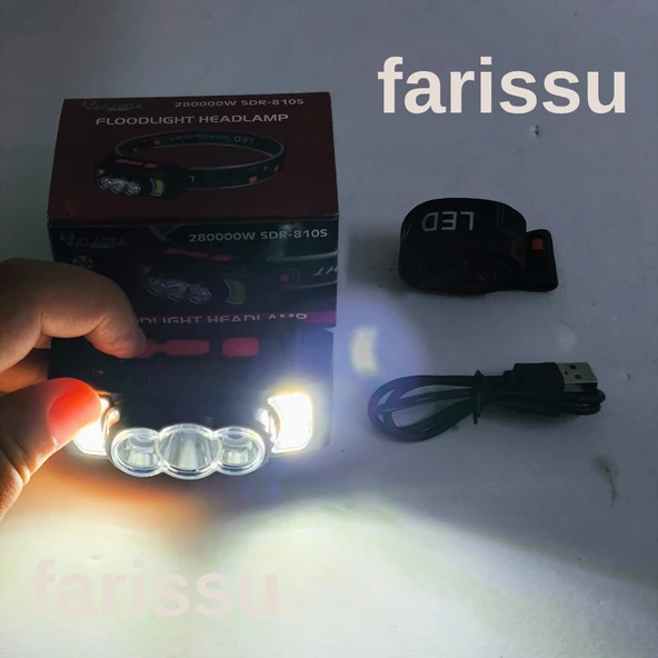 810S Şarjlı LED Kafa Lambası | 4 Modlu | Tip-C Giriş | Su Geçirmez | XPE + COB Işık | Kamp & Açık Hava Kullanımı - 7