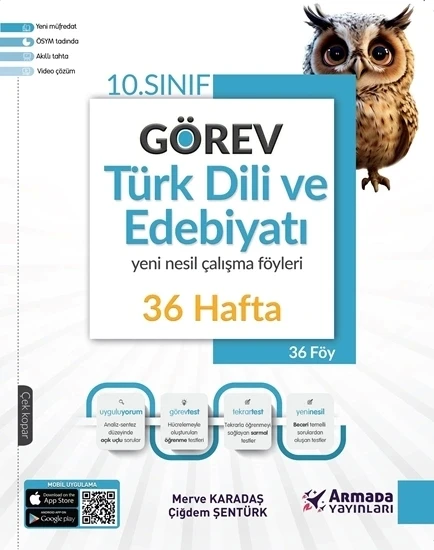 Armada 10. Sınıf Görev Türk Dili ve Edebiyatı Yeni Nesil Çalışma Föyleri 36 Hafta Yeni ürün görseli 1