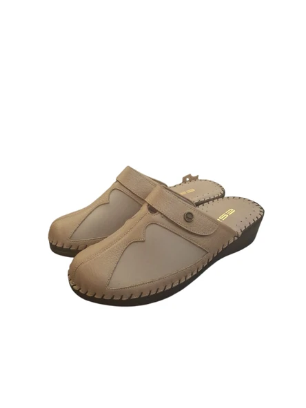 Esem 3523 Vizon Hakiki Deri Kadın Sabo Terlik - Resim 2