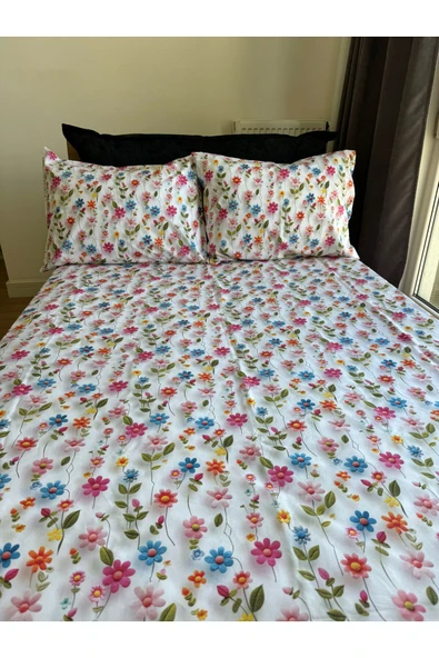 Sheri Home Kolay Ütülenir Çift Kişilik Çarşaf Yastık Set 2 Li Yastık Kılıfı Çarşafty555565565688 ürün görseli 1