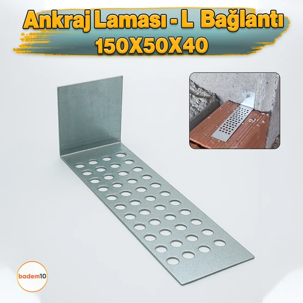 Gazbeton Ankraj Laması Duvar Bağlantı Aparatı Vidalı Montaj Trapez Vida Uyumlu Galvaniz Demiri ürün görseli