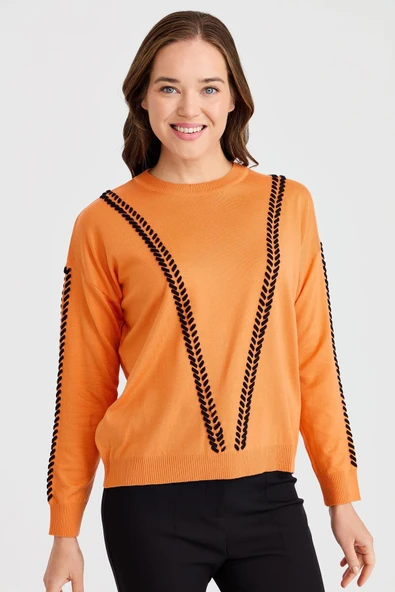 Birit Detaylı Bluz - Resim 5