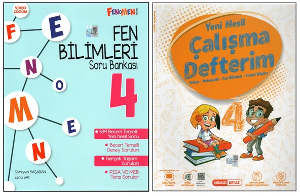 FENOMEN 4. SINIF FEN BİLİMLERİ S.B. +KIRMIZI BEYAZ ÇALIŞMA DEFTERİM (2 KİTAP)