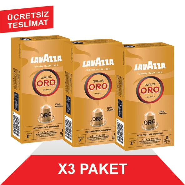 Lavazza Qualita Oro 55gr Nespresso Uyumlu Alüminyum Kapsül x3