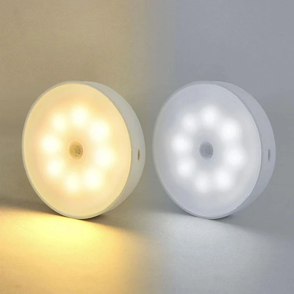 sgeteknoloji Hareket Sensörlü 16 LED 2 RENK 5 MODLU BEYAZ VE GÜN IŞIĞI Hareket Sensörlü type-c şarjlı Led Lamba Koridor Dolap İçi.