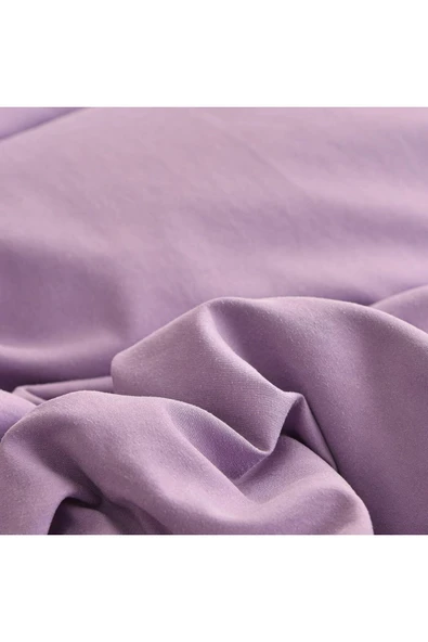 Sheri Home Tekstil Pure Lilac Çift Kişilik Nevresim Seti(YORGAN KILIFI 2 Lİ YASIK KILIFI) %100 Pamukmürdüm - 2