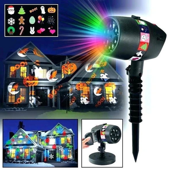 MASAÜSTÜ 12 FARKLI DESEN LAZER PROJEKTÖR YANSITMALI EV BAHÇE DEKORASYON MASA LAMBASI ürün görseli