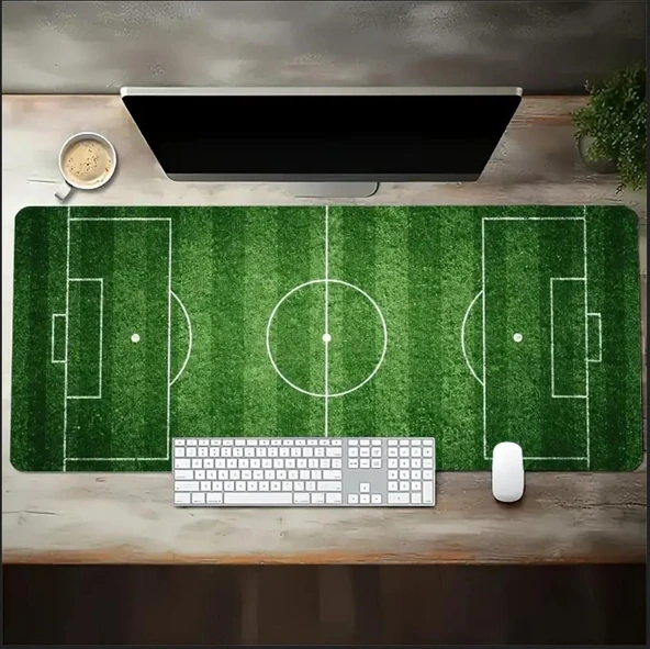 70X30 CM FUTBOL SAHASI TEMALI KAYDIRMAZ TABAN SPEED YÜZEY OYUNCU MOUSE PAD GAMİNG - 2