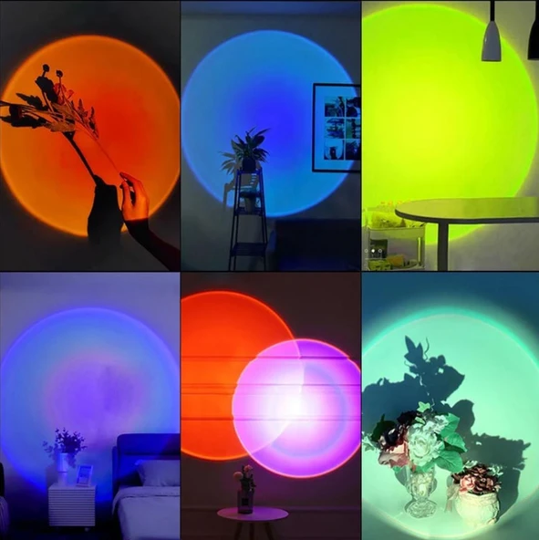 SGE TEKNOLOJİ USB LED 7 RENK 14 MOD PROJEKTÖR LAMBASI FOTOĞRAF VE VİDEO ÇEKİM IŞIĞI DEKORATİF IŞIK - 2