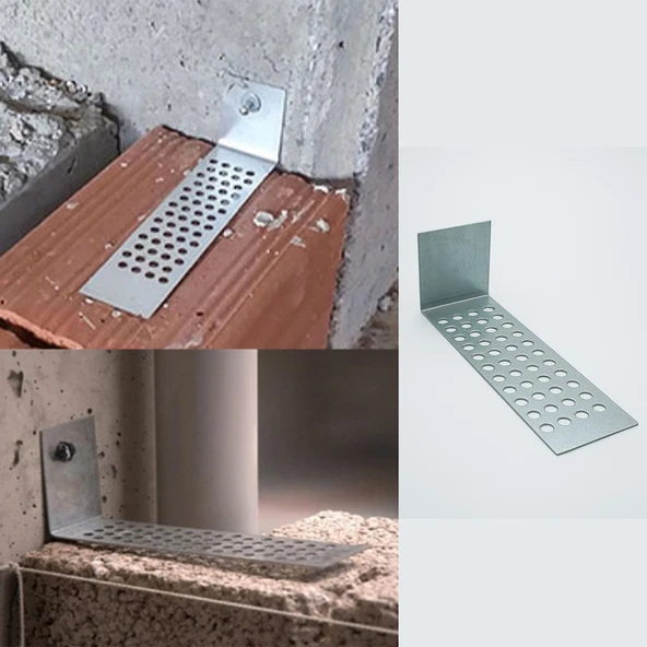 Gazbeton Ankraj Laması Duvar Bağlantı Aparatı Vidalı Montaj Trapez Vida Uyumlu Galvaniz Demiri - Resim 2