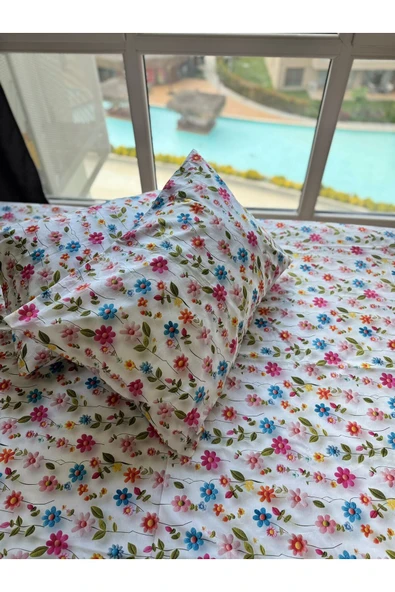 Sheri Home Kolay Ütülenir Çift Kişilik Çarşaf Yastık Set 2 Li Yastık Kılıfı Çarşafty555565565688 - Resim 3