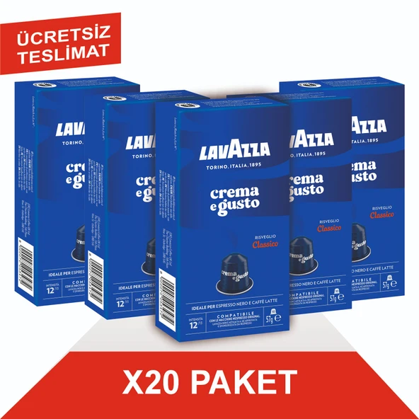 Lavazza Crema e Gusto 56gr Nespresso Uyumlu Alüminyum Kapsül x20