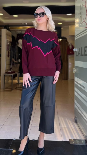 BELİ LASTİKLİ DERİ PANTOLON - Resim 5