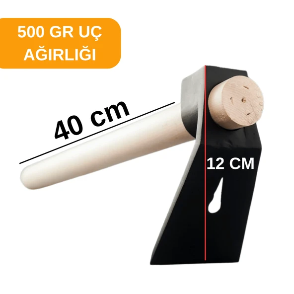 Beylini 500 GR Çelik Keser Ekonomik Dayanıklı Odun Bahçe Ot Çift Yönlü Ahşap Ergonomik Saplı Profesyonel - 5