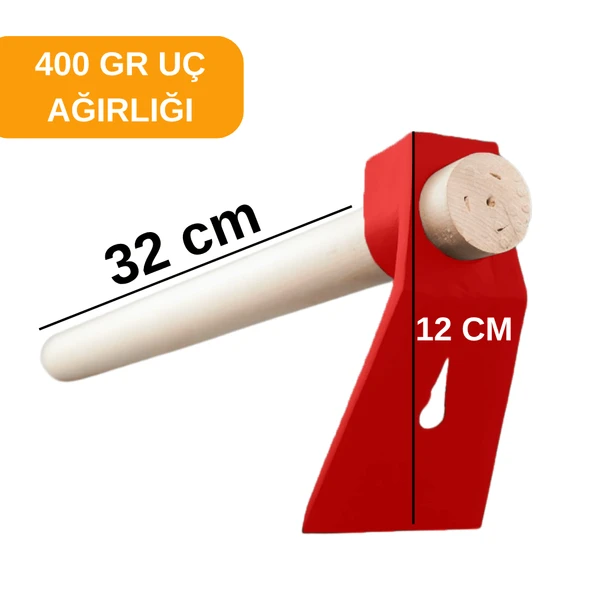 Beylini 400 GR Çelik Keser Ekonomik Dayanıklı Odun Bahçe Ot Çift Yönlü Ahşap Ergonomik Saplı Profesyonel - 5