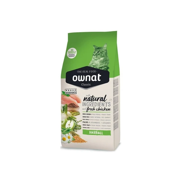 Ownat Classic Tavuklu Hairball Yetişkin Kedi Maması 1.5 Kg - 1