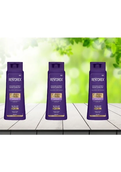 Restorex Collagen & Biotin Hacimsiz Saçlar Için Dolgunlaştırıcı Şampuan 500 ml * 3 Adet - 1