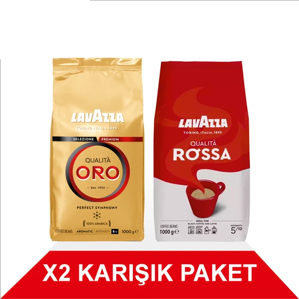 Lavazza Qualita Oro + Qualita Rossa Çekirdek Kahve (1000gr) 2'Li Paket - 1