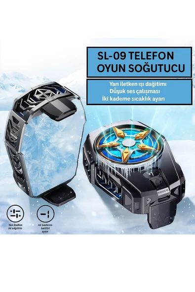 Akıllı Telefonlar için Telefon Soğutucu Cep Telefonu Radyatör Soğutucu, LED Sıcaklık Göstergeli - 4