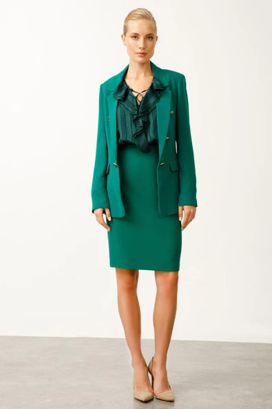 Ekol Blazer Süs Düğmeli Ceket - Resim 3