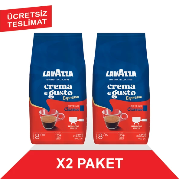 Lavazza Crema e Gusto Classico Çekirdek Kahve (1000gr) x2