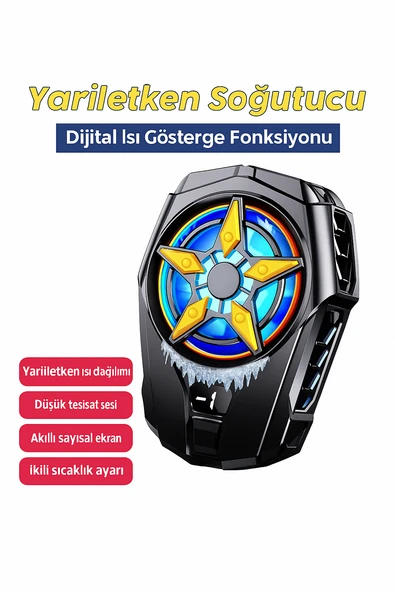 Akıllı Telefonlar için Telefon Soğutucu Cep Telefonu Radyatör Soğutucu, LED Sıcaklık Göstergeli - 3