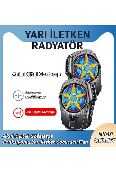 Akıllı Telefonlar için Telefon Soğutucu Cep Telefonu Radyatör Soğutucu, LED Sıcaklık Göstergeli - 5