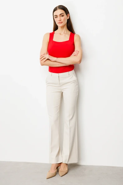 Ekol Yandan Cepli İspanyol Paça Pantolon - Resim 11