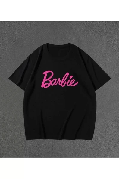 Kadın Baskılı Oversize T-shirt - Siyah - 2