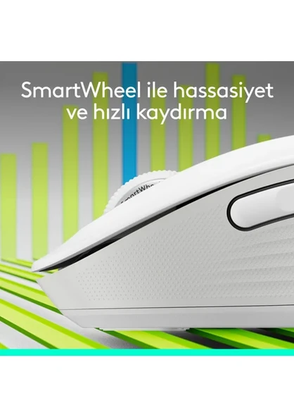 Logitech Signature M650 910-006255 Küçük ve Orta Boy Sağ El Için Sessiz Kablosuz Mouse - Beyaz - 2
