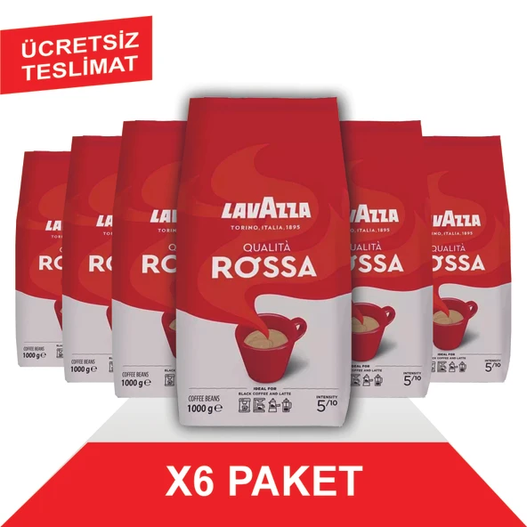 Lavazza Qualita Rossa Çekirdek Kahve (1000gr) x6