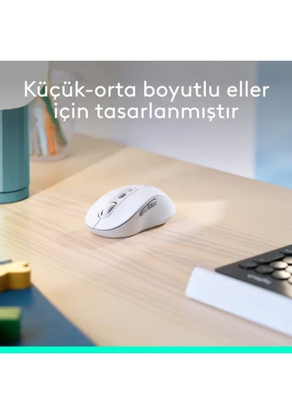Logitech Signature M650 910-006255 Küçük ve Orta Boy Sağ El Için Sessiz Kablosuz Mouse - Beyaz - 3