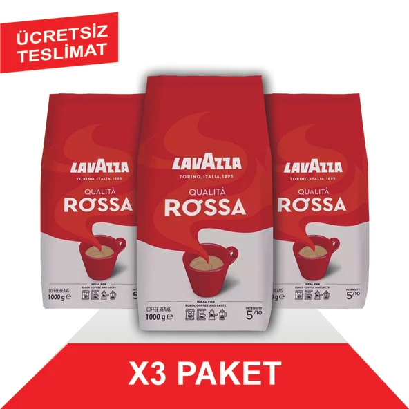Lavazza Qualita Rossa Çekirdek Kahve (1000gr) x3