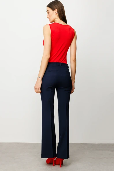 Ekol Yandan Cepli İspanyol Paça Pantolon - Resim 8