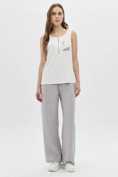 FERMUAR DETAYLI CEBİ PAYETLİ TAŞLI ATLET ürün görseli 1