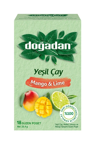 Doğadan Mango & Lime Yeşil Poşet Çay x 6 Paket ürün görseli 1