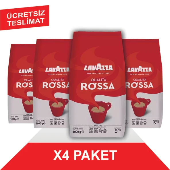 Lavazza Qualita Rossa Çekirdek Kahve (1000gr) x4