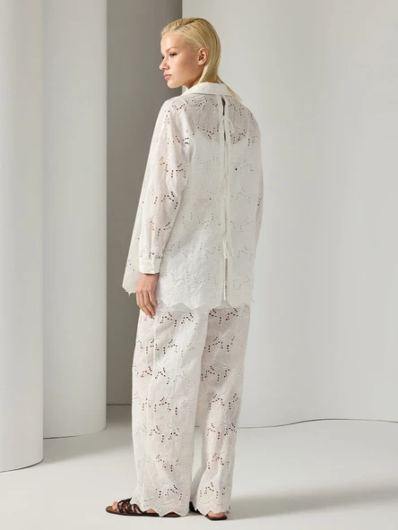 BRODE KUMAŞ ARKASI PENCERELİ GÖMLEK - 3