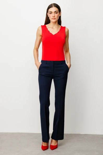 Ekol Yandan Cepli İspanyol Paça Pantolon - Resim 6