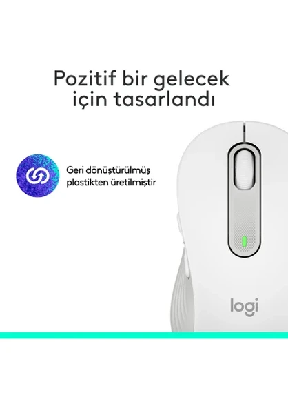 Logitech Signature M650 910-006255 Küçük ve Orta Boy Sağ El Için Sessiz Kablosuz Mouse - Beyaz - 6