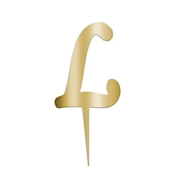 L Harfi Altın Pleksi Pasta Süsü 7 cm ürün görseli