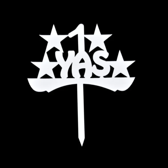 1 Yaş Gümüş Pleksi Pasta Süsü ürün görseli