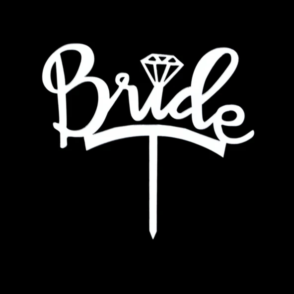 Bride Gümüş Pleksi Pasta Süsü ürün görseli