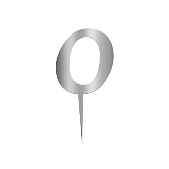 O Harfi Gümüş Pleksi Pasta Süsü 7 cm ürün görseli